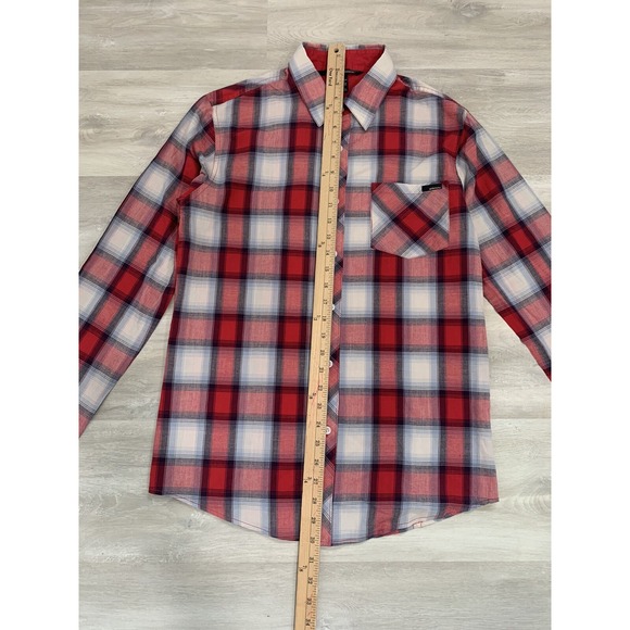 Ambiguous Shirt Mens Medium Multicolor‎ Plaid Button Up Long Sleeve Skateboard - Picture 12 of 12
